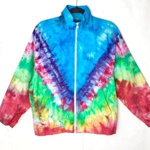 *Tie Dye* Rainbow Vintage Zip Up Jacket